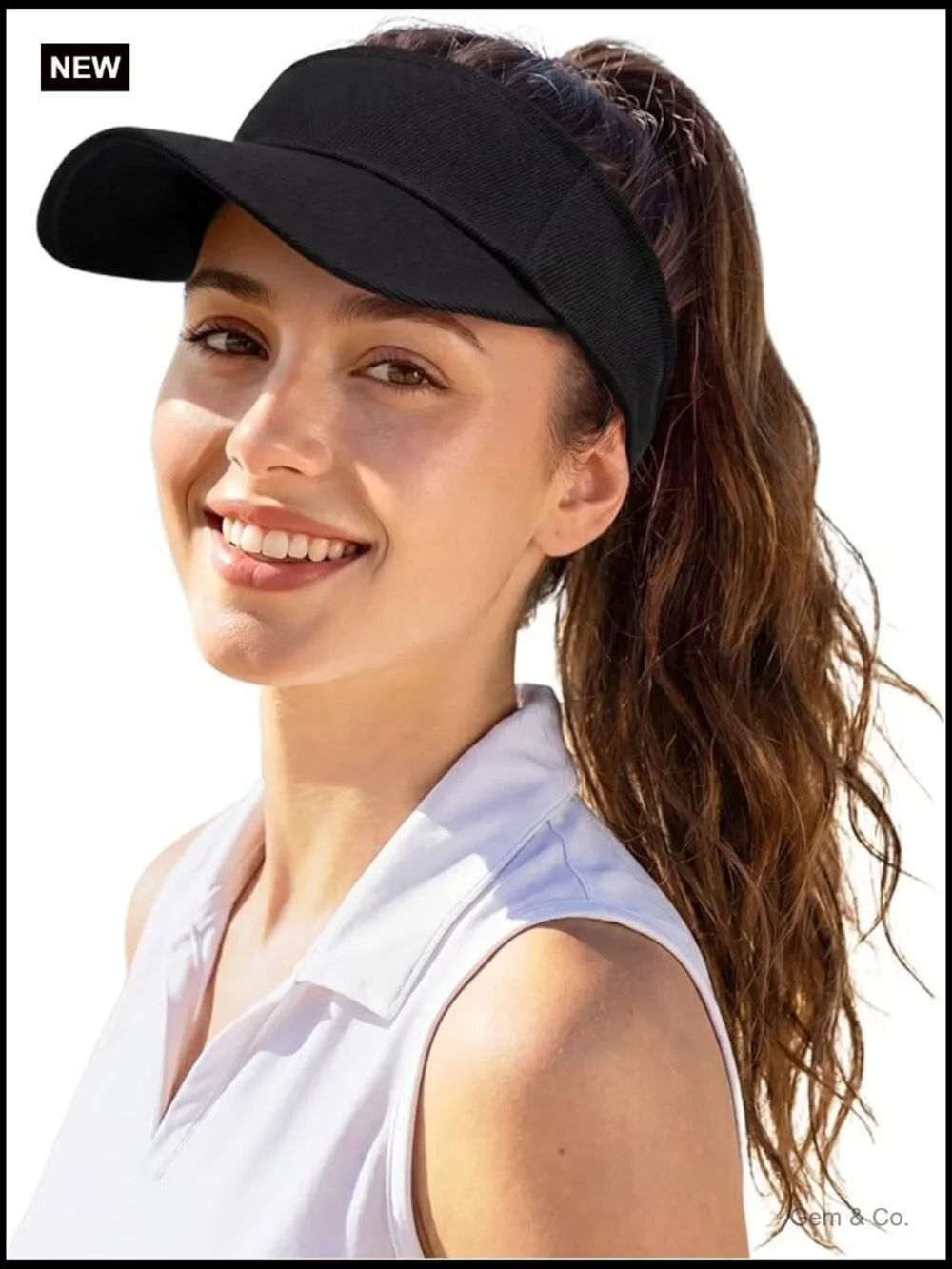 Structured Brim Sun Visor with UPF 50+, Quick-Dry Lightweight Adjustable Visor